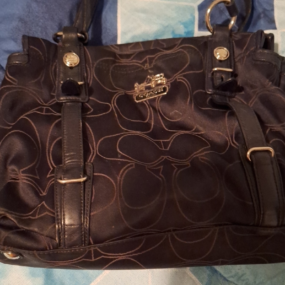 Coach Black Shoulder Bag with Gold Hardware